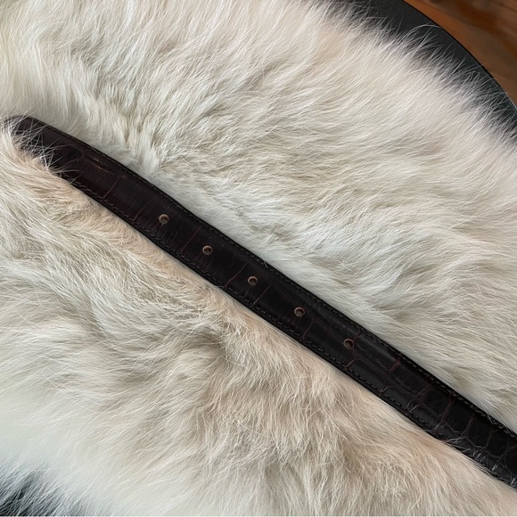 Harold Powell Croco Embossed Leather Belt women’s size L - Picture 5 of 8